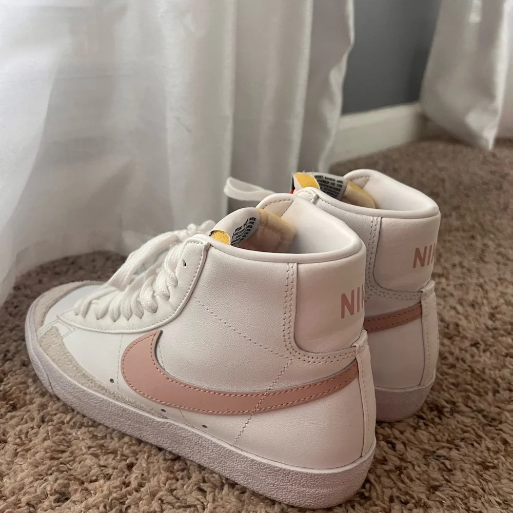 Nike Women’s High-Top Sneakers in White, Pink and Yellow